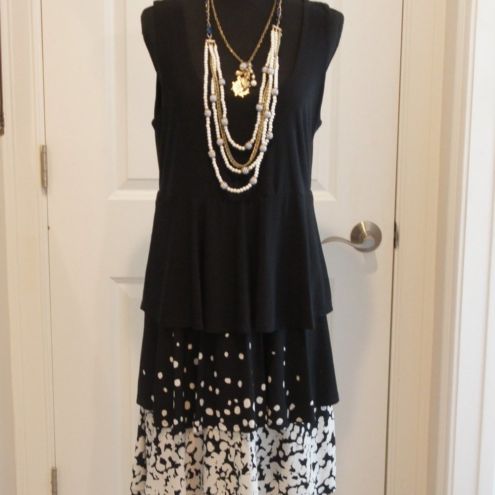 REDUCED Black & Polka Dot  Sleeveless  Dress from TIANA B.